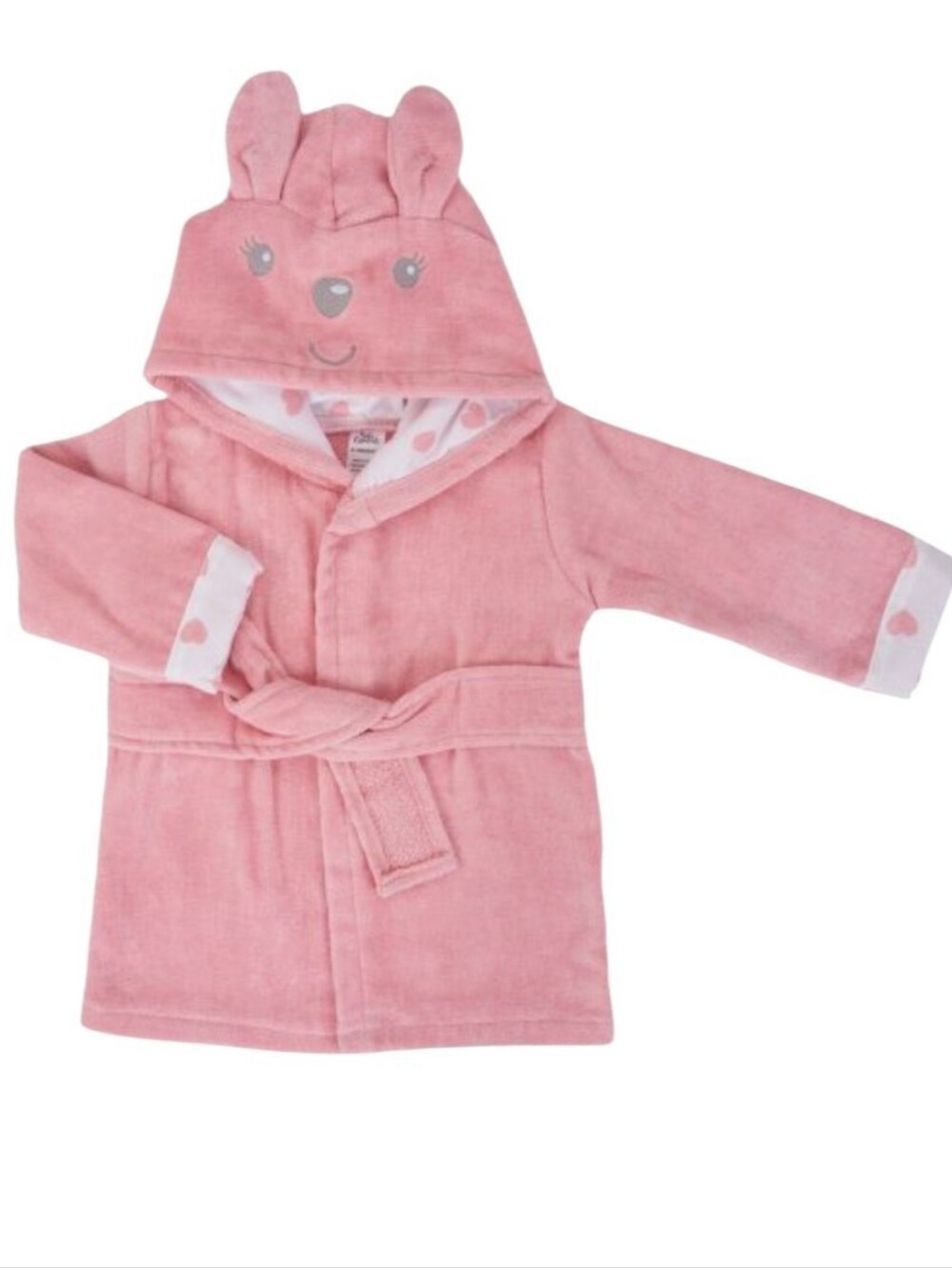 Baby Essentials Pink Bunny Hooded Baby Bathrobe (0-9 Months)
